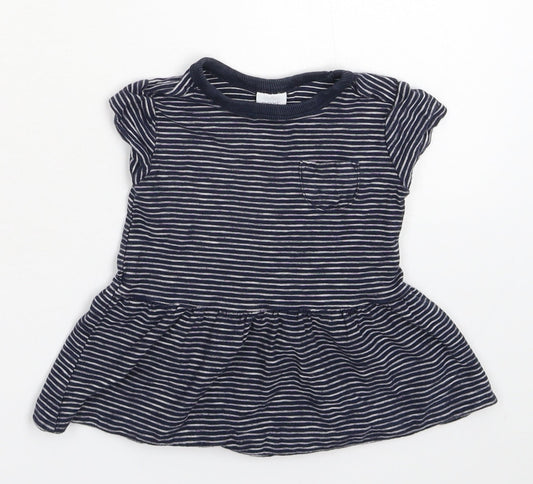 NEXT Girls Blue Striped  Fit & Flare  Size 6-9 Months
