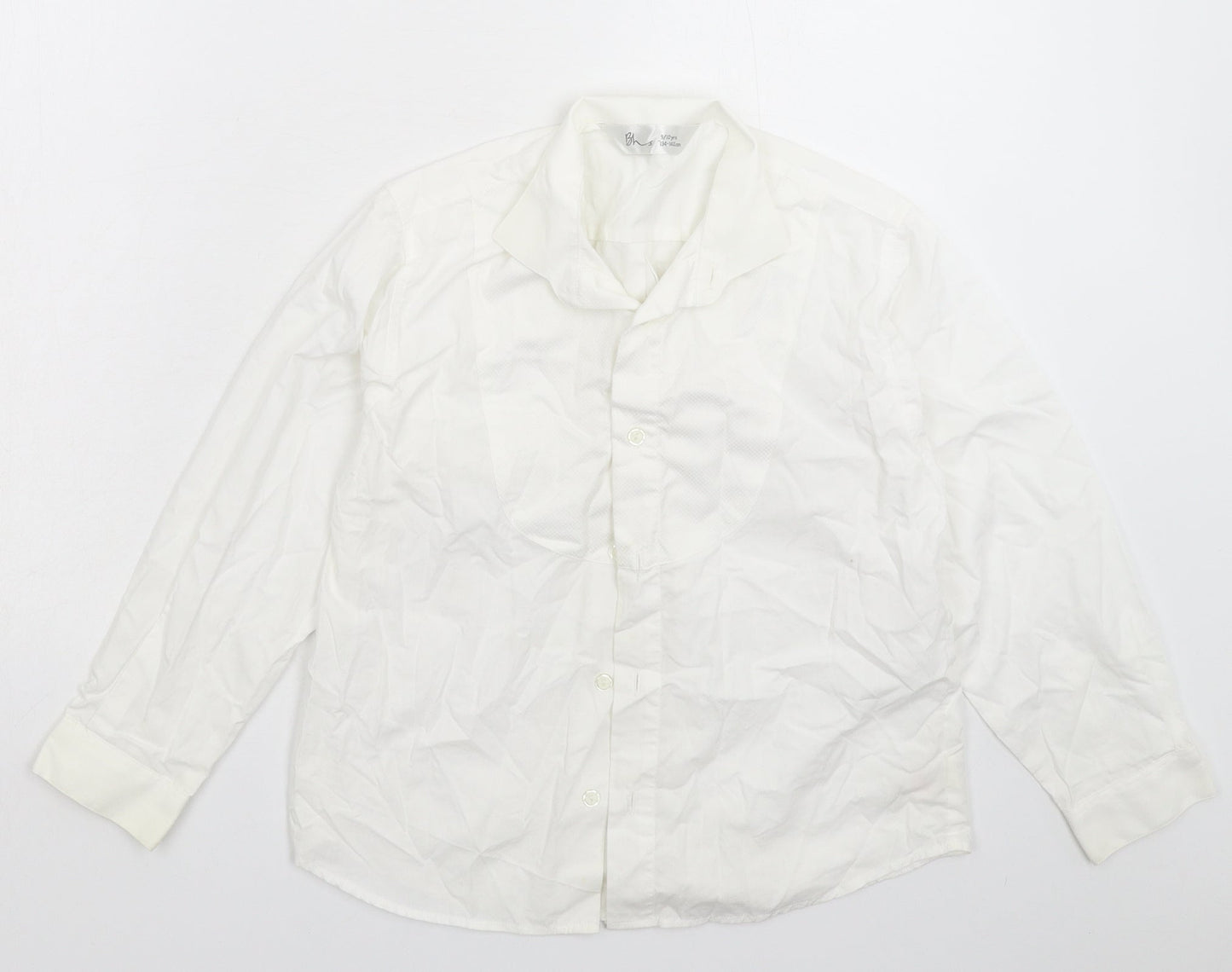 BHS Boys White   Basic Button-Up Size 9-10 Years
