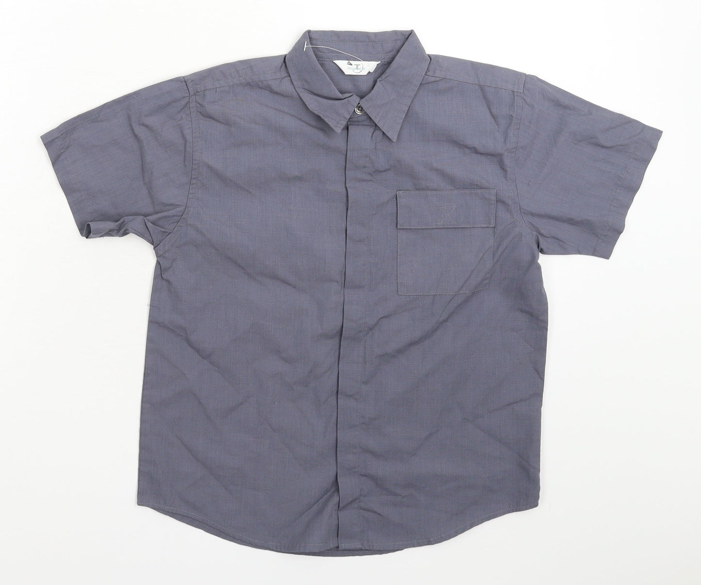 Tesco Boys Grey   Basic Button-Up Size 6-7 Years