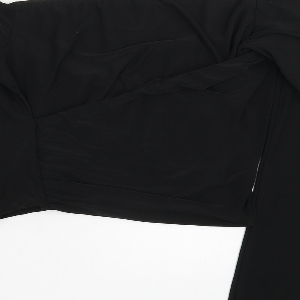PRETTYLITTLETHING Womens Black   Cropped Blouse Size 12