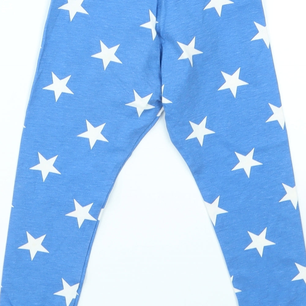 M&S Boys Blue Argyle/Diamond  Capri Leggings Size 18-24 Months