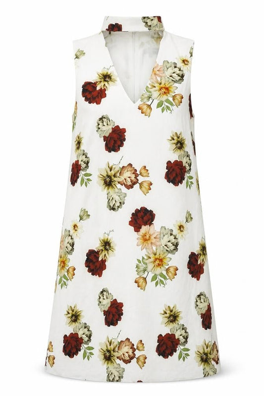 New Look Womens White Floral  A-Line  Size 12