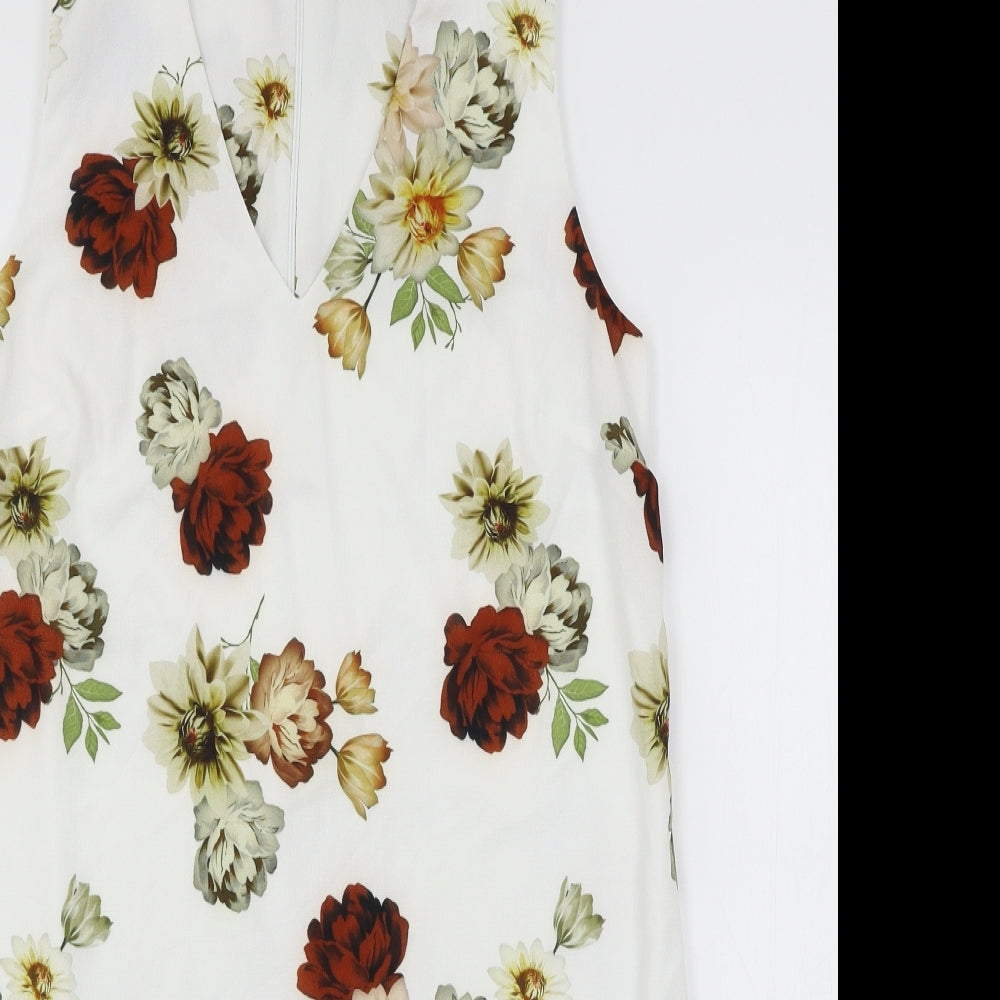 New Look Womens White Floral  A-Line  Size 12