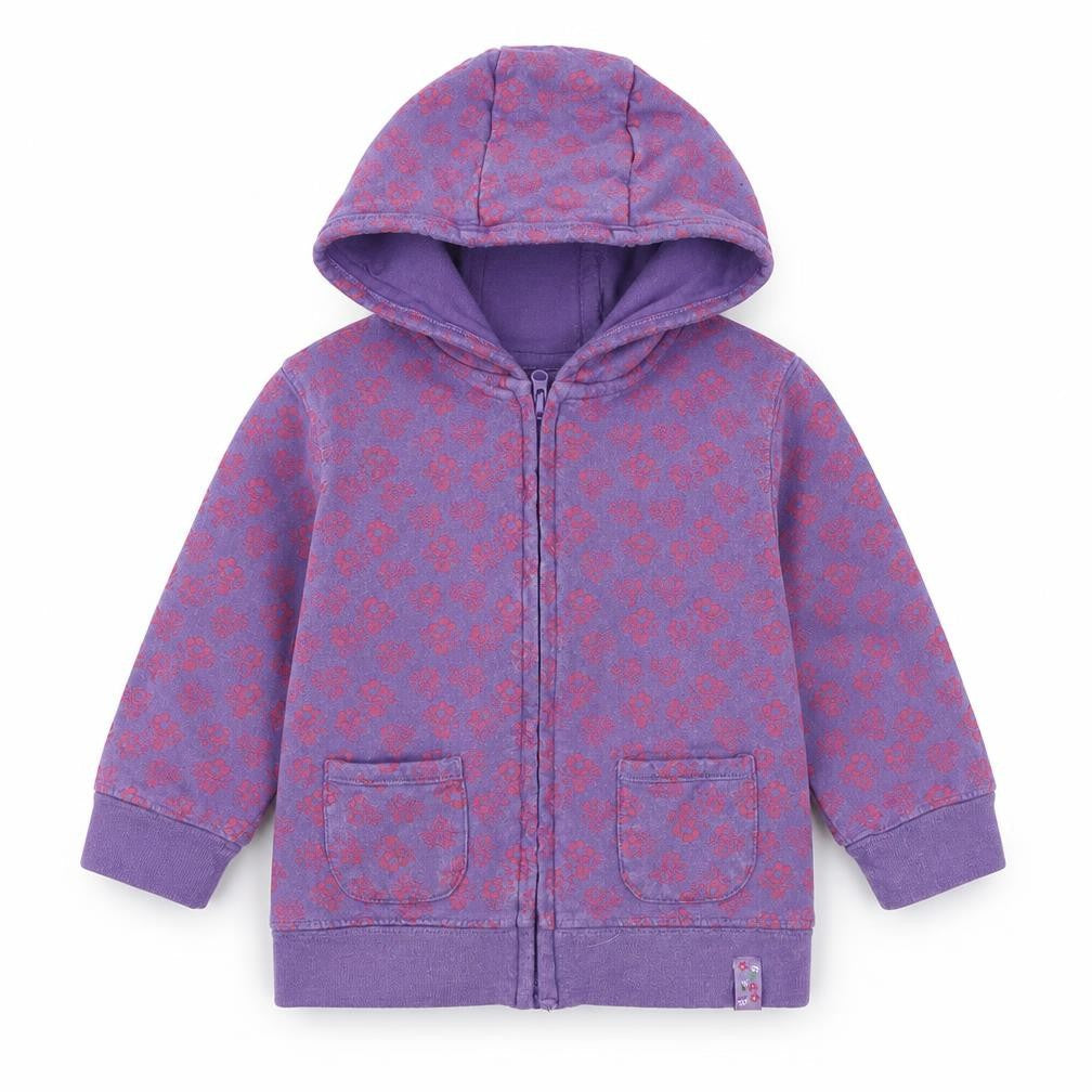 STACCATO Girls Purple Floral Jersey Jacket  Size 12 Months