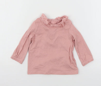 Additional front view of F&F girls’ pink jersey basic t-shirt, size 0-3, months