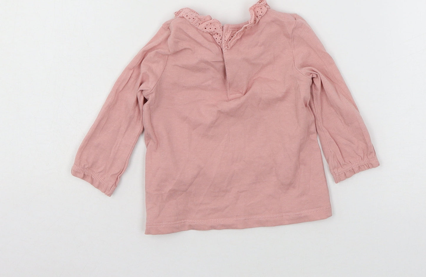 F&F Girls Pink  Jersey Basic T-Shirt Size 0-3 Months