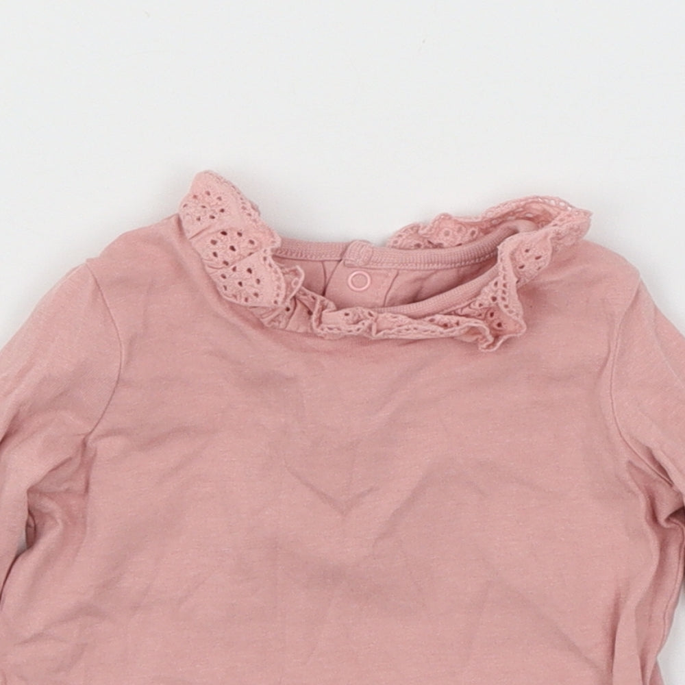 F&F Girls Pink  Jersey Basic T-Shirt Size 0-3 Months