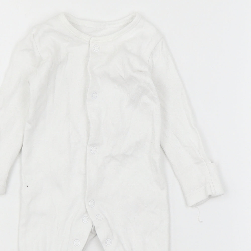 George Baby White Spotted Jersey Babygrow One-Piece Size 0-3 Months
