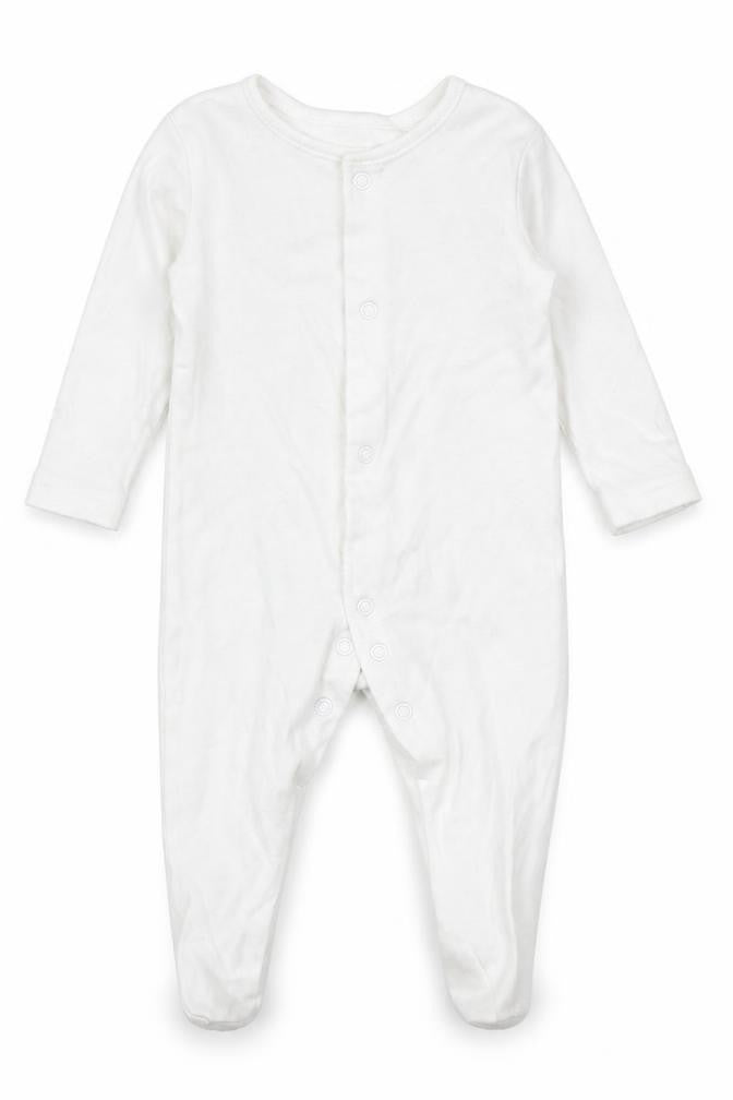 George Baby White Batik Jersey Babygrow One-Piece Size 0-3 Months
