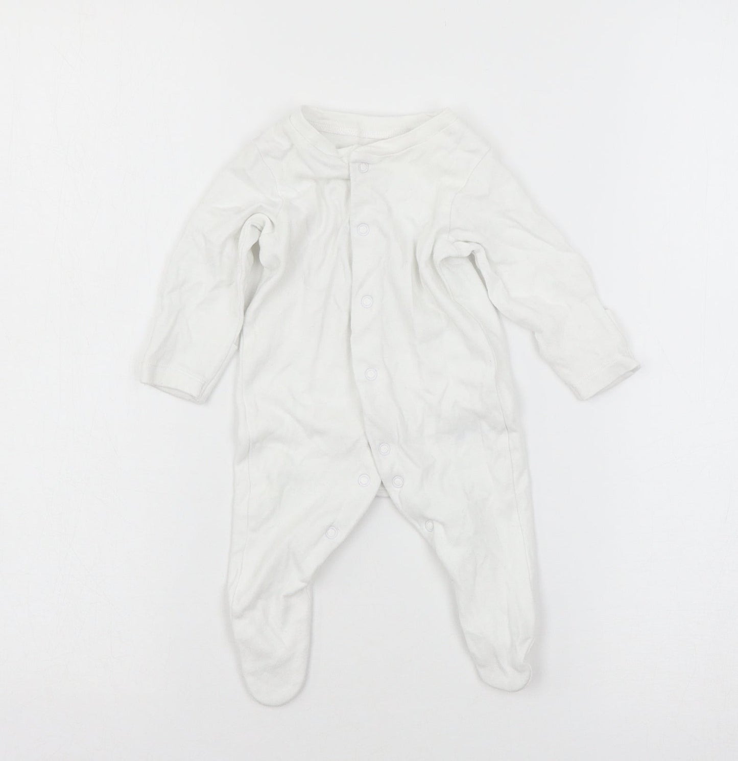 Nutmeg Boys White  Jersey Babygrow One-Piece Size 0-3 Months