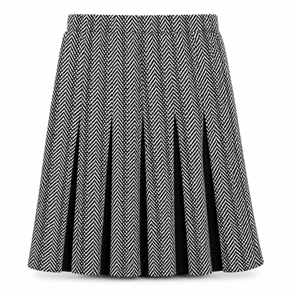 Roz&Ali Womens Black Striped  Skater Skirt Size L