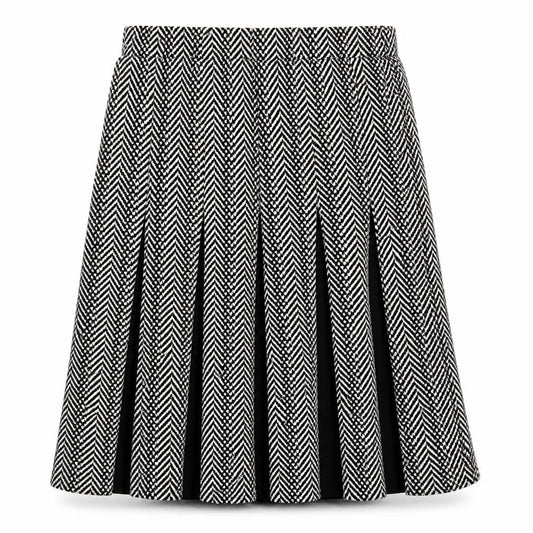 Roz&Ali Womens Black Striped  Skater Skirt Size L