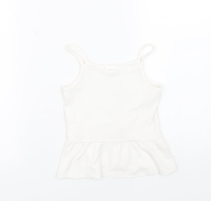 Additional front view of F&F girls’ white basic tank, size 6-7, years