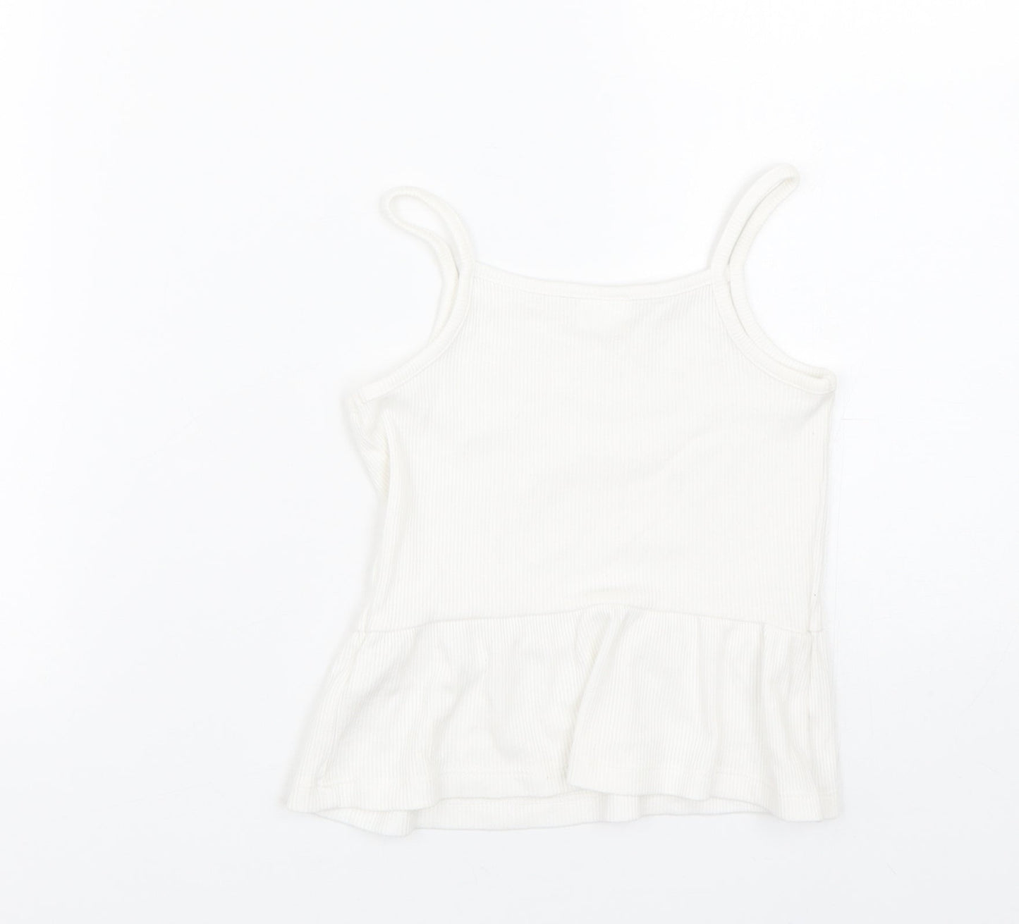 F&F Girls White   Basic Tank Size 6-7 Years