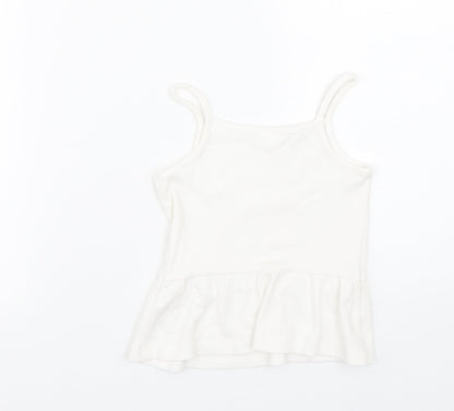 Back view of F&F girls’ white basic tank, size 6-7, years