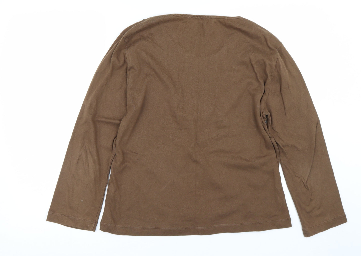 IMAGES Womens Brown   Basic T-Shirt Size XL