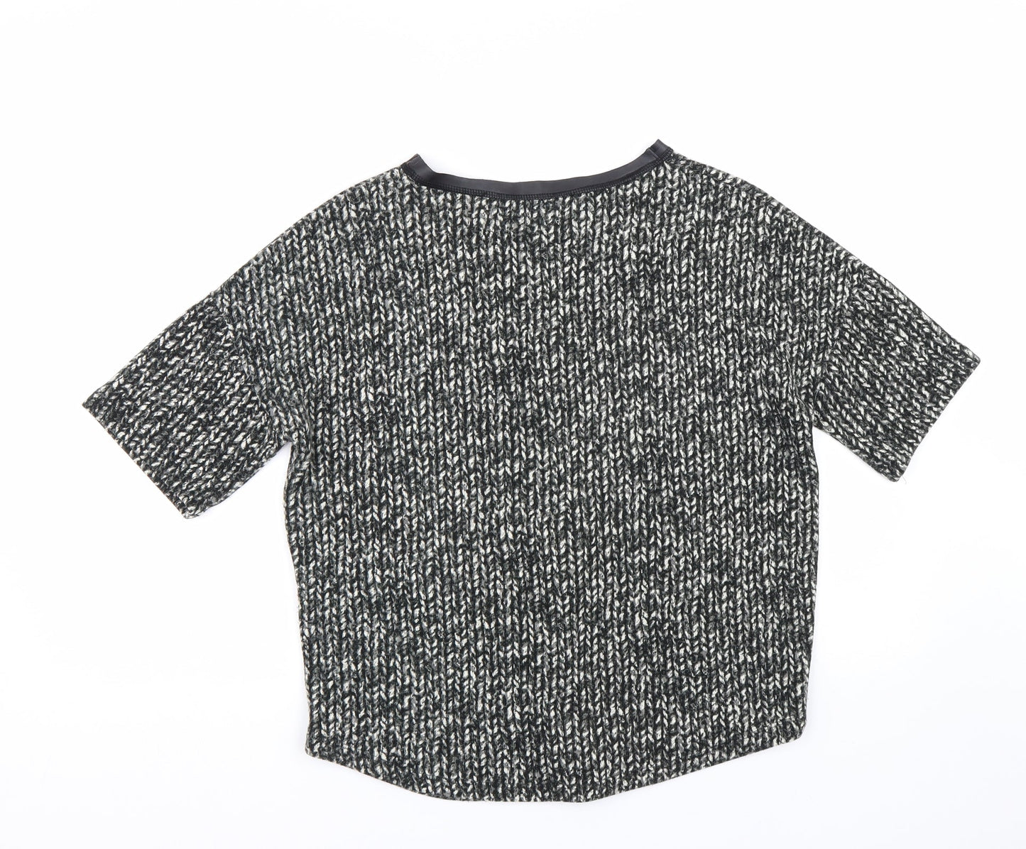 Zara Womens Black Herringbone  Basic T-Shirt Size S