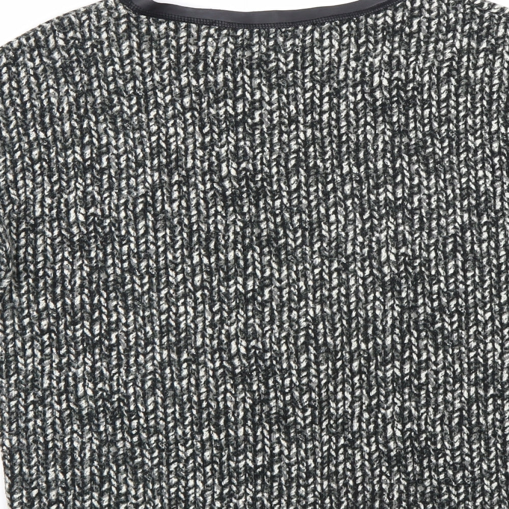 Zara Womens Black Herringbone  Basic T-Shirt Size S