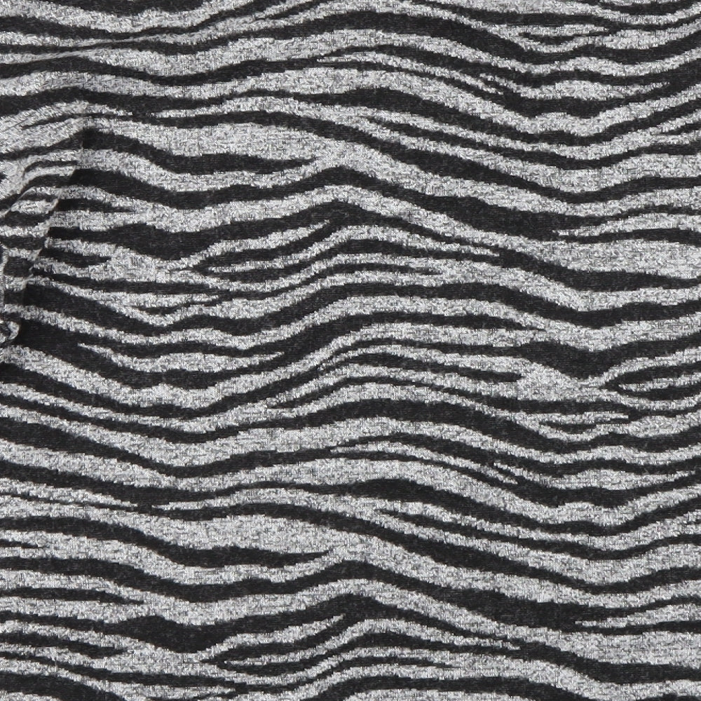Zara Womens Grey Animal Print  Basic T-Shirt Size S
