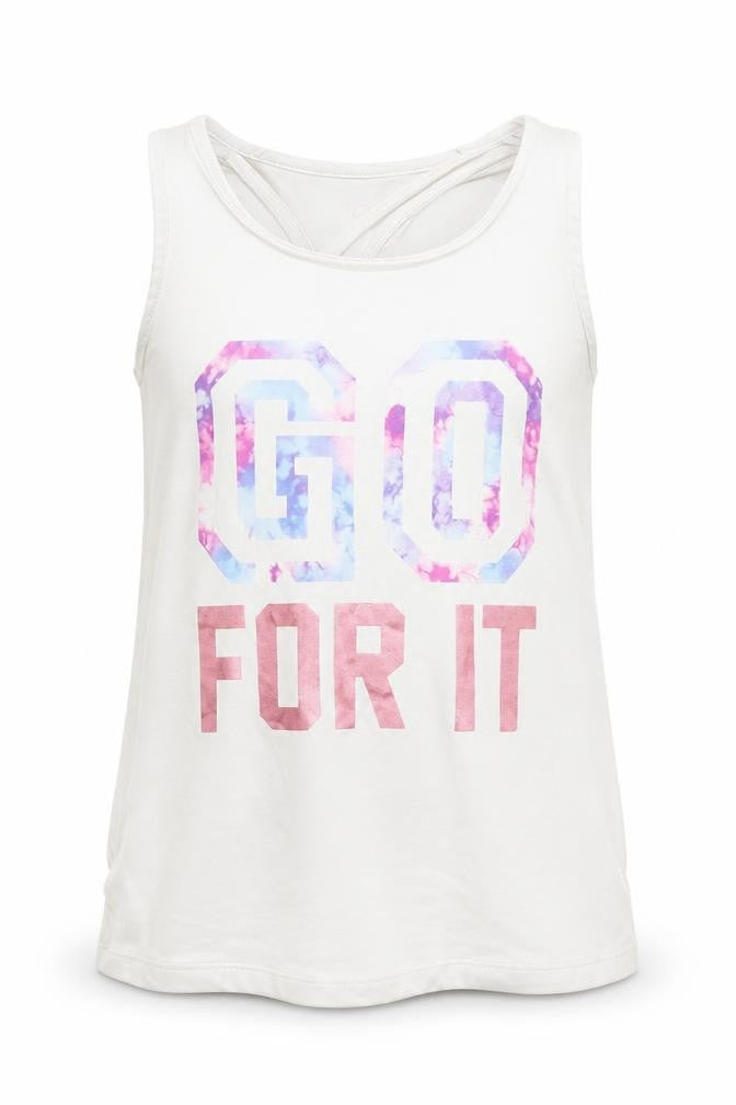 F&F Girls White   Basic Tank Size 8-9 Years