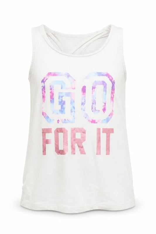 F&F Girls White   Basic Tank Size 8-9 Years