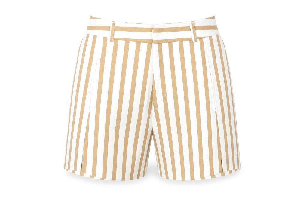 Stradivarius Womens Brown Striped  Paperbag Shorts Size 8