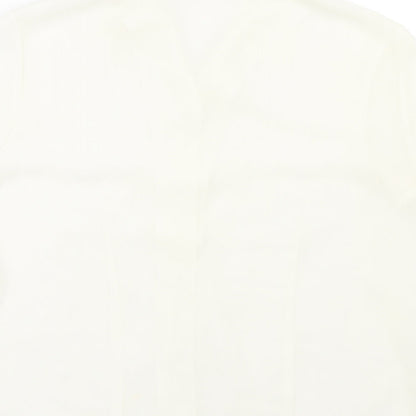 Brand and care label for Atmosphere women’s beige basic button-up, size UK 16