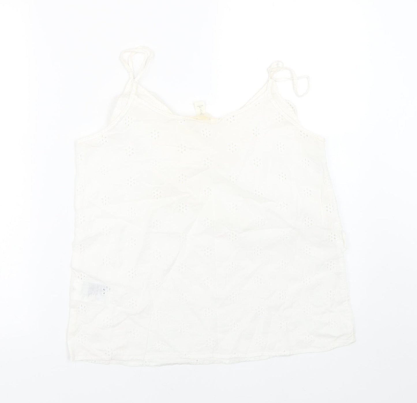 H&M Womens White Floral  Basic Tank Size 8