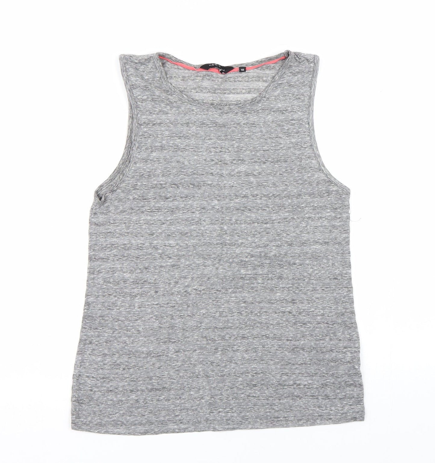 New Look Womens Grey Striped  Basic Tank Size 10
