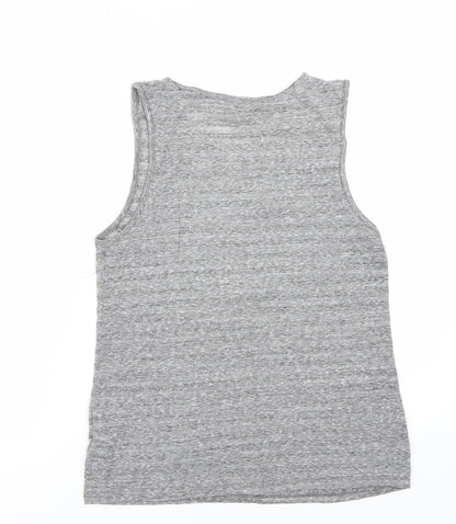 Preloved New Look Womens Grey Striped  Basic Tank Size 10 - Back