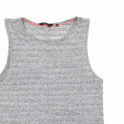 Preloved New Look Womens Grey Striped  Basic Tank Size 10 - Detail
