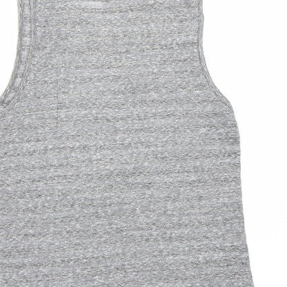 Preloved New Look Womens Grey Striped  Basic Tank Size 10 - Label