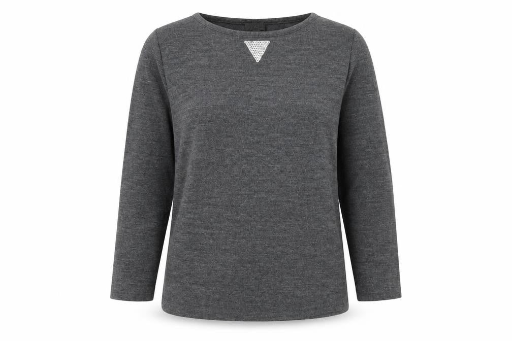 Evidence Womens Grey  Knit Pullover Jumper Size XL  - sequins