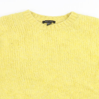 New Look Womens Yellow  Knit Pullover Jumper Size L