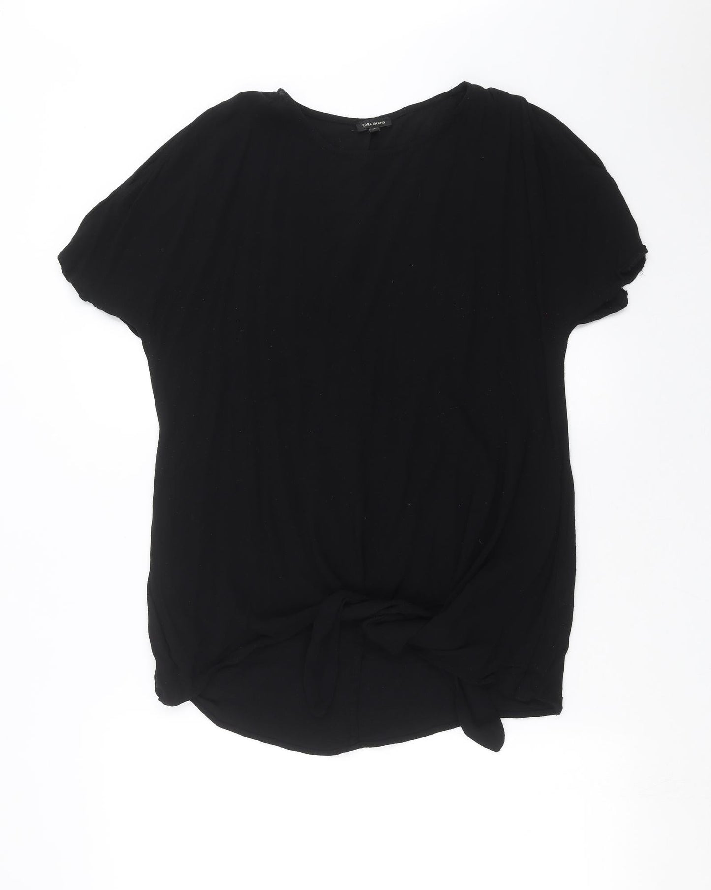 River Island Womens Black   Basic Blouse Size 6  - tie Front Detail