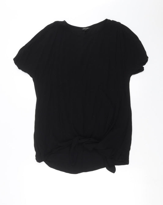 River Island Womens Black   Basic Blouse Size 6  - tie Front Detail