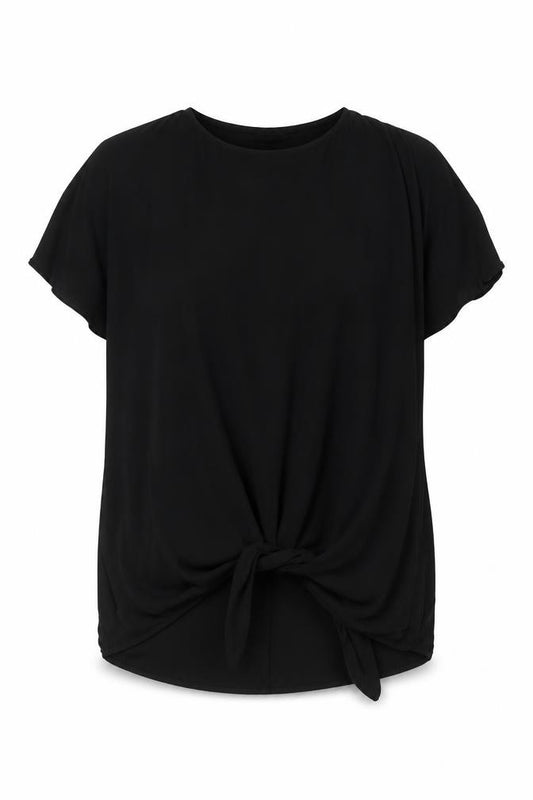 River Island Womens Black   Basic Blouse Size 6  - tie Front Detail