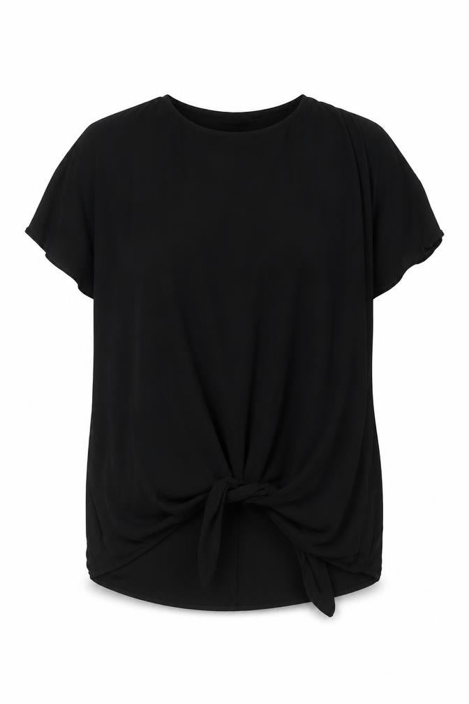 River Island Womens Black   Basic Blouse Size 6  - tie Front Detail