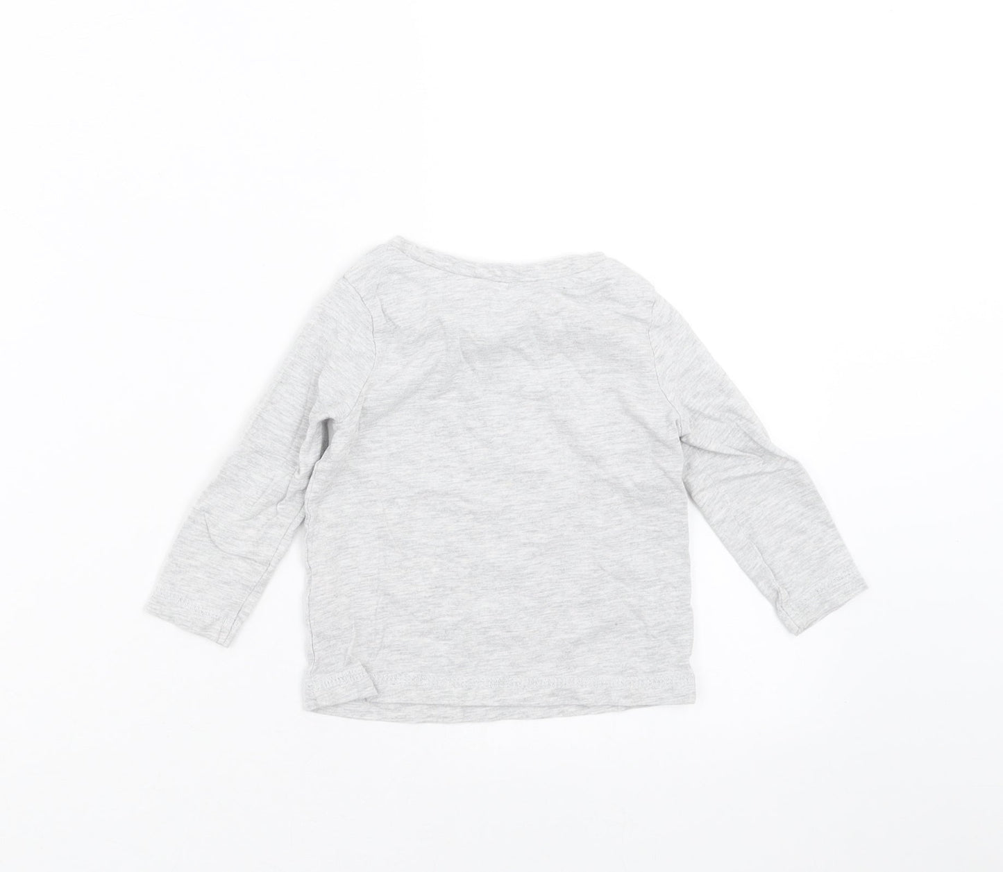 George Baby Grey   Basic T-Shirt Size 12-18 Months  - zooming off to sleep