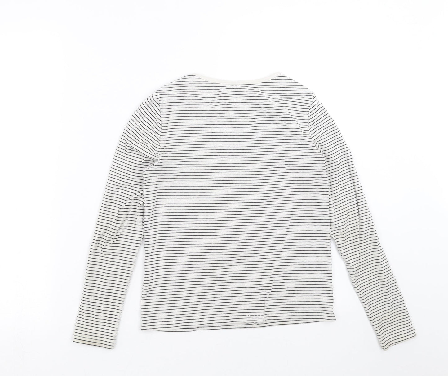 H&M Girls White Striped  Basic T-Shirt Size 10-11 Years