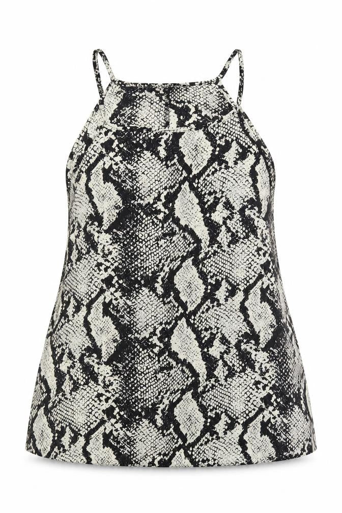 Cameo Rose Womens Black Animal Print Basic Tank Size 14