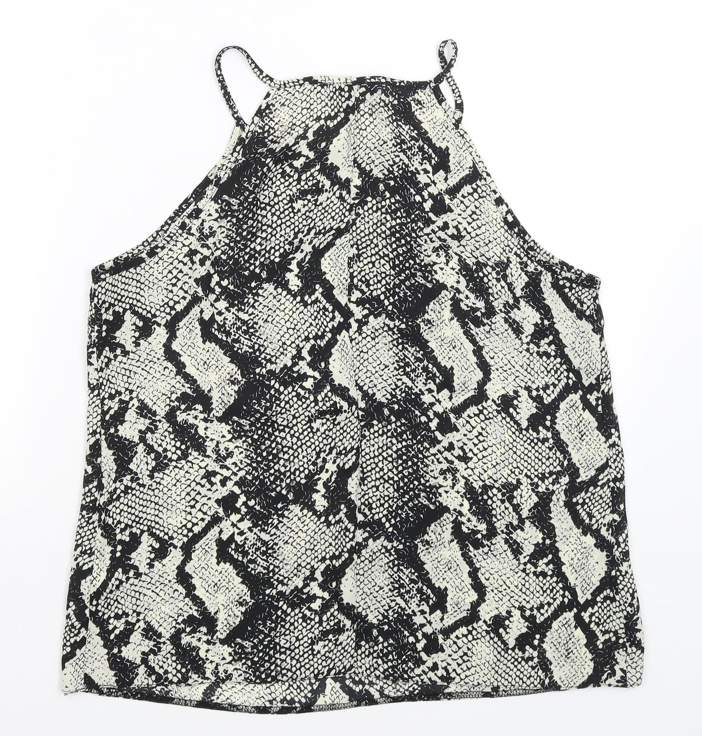 Cameo Rose Womens Black Animal Print  Basic Tank Size 14