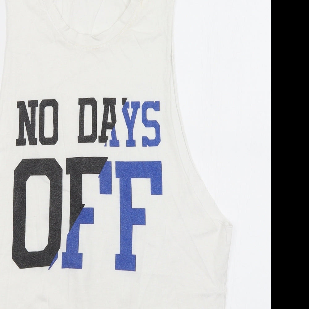 New Look Womens White   Basic Tank Size 8  - No Days Off
