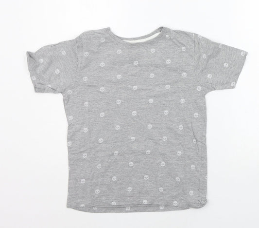 Primark Boys Grey Geometric  Basic T-Shirt Size 9-10 Years