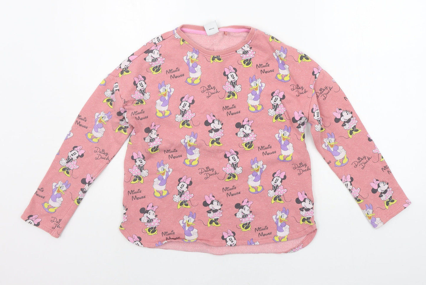 NEXT Girls Pink Geometric  Pullover Jumper Size 10 Years  - mini mouse