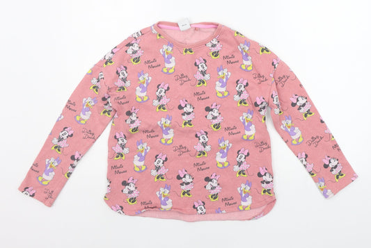 NEXT Girls Pink Geometric  Pullover Jumper Size 10 Years  - mini mouse