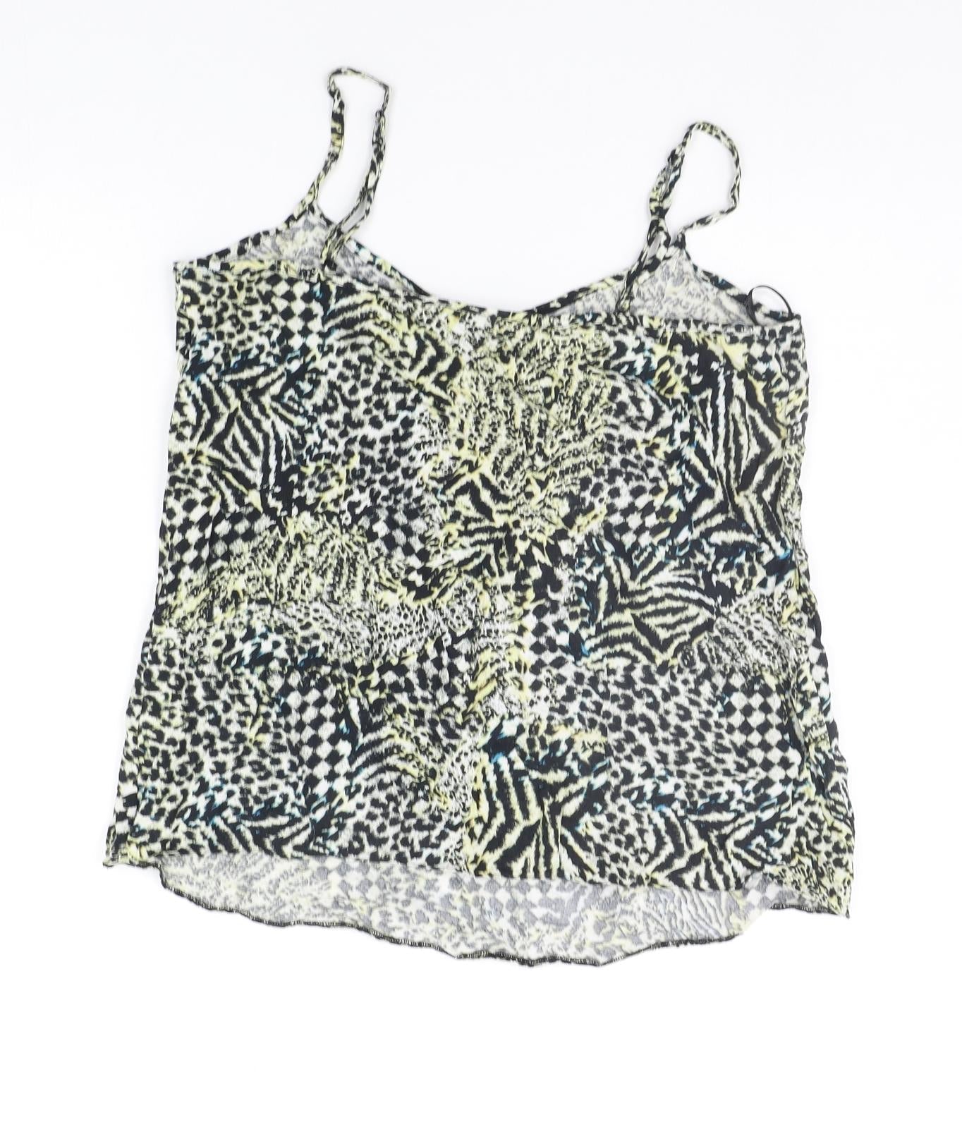 Miss Selfridge Womens Beige Geometric  Basic Tank Size 14