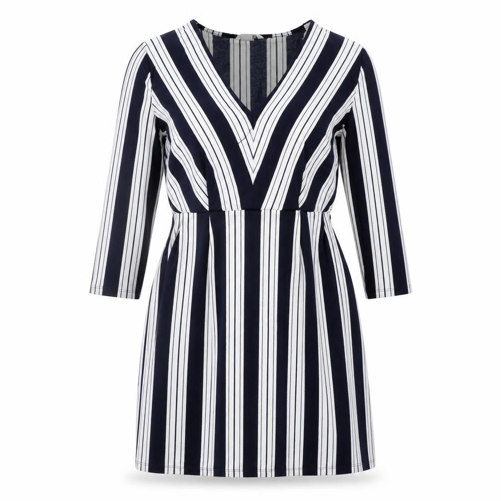 H&M Womens Blue Striped  A-Line  Size XS