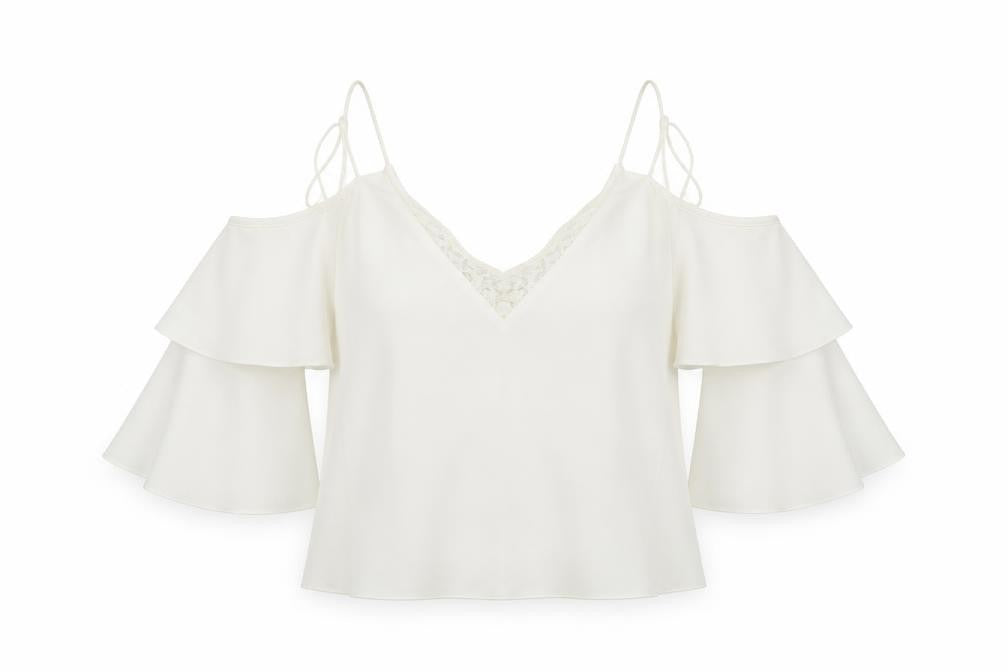 Topshop  Womens Ivory   Basic Blouse Size 12