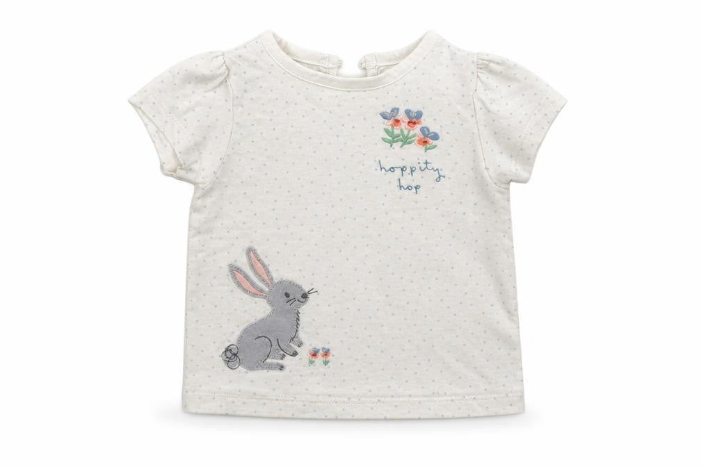 Marks & Spencer  Girls White Polka Dot  Basic T-Shirt Size 3-6 Months